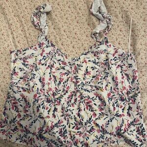 French Connection Pink and Yellow Floral Blouse